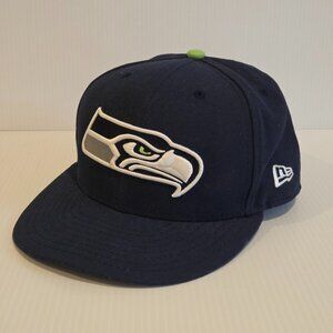 Authentic NFL Seattle Seahawks blue size 7 1/8 fitted new era low profile hat